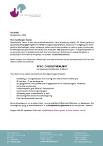 Vacature Handtherapie Twente